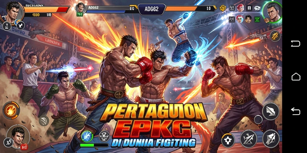 Tampilan gameplay ADG62 dengan pertarungan seru dan grafis menawan.