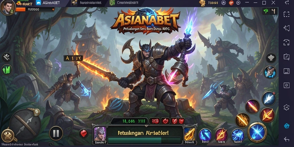 Screenshot permainan ASIANABET dengan aksi pertarungan ARPG yang mendebarkan.