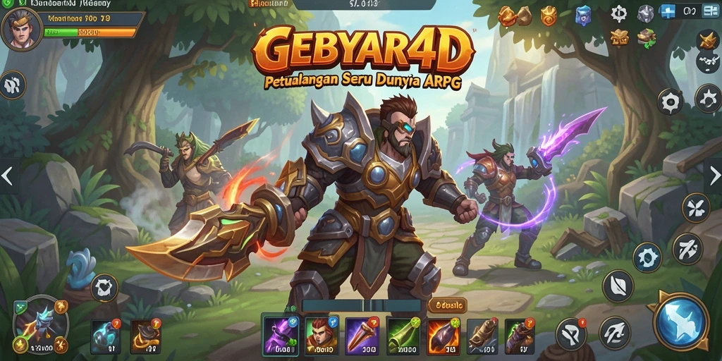 Tampilan menarik dari gameplay GEBYAR4D dengan karakter bertarung.