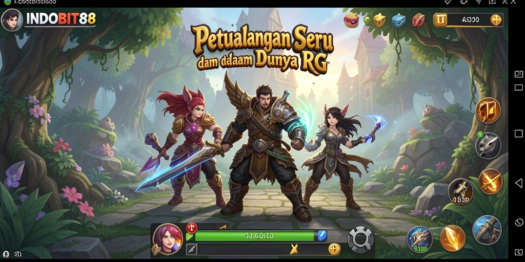 Tampilan gameplay seru di dunia RPG INDOBIT88.