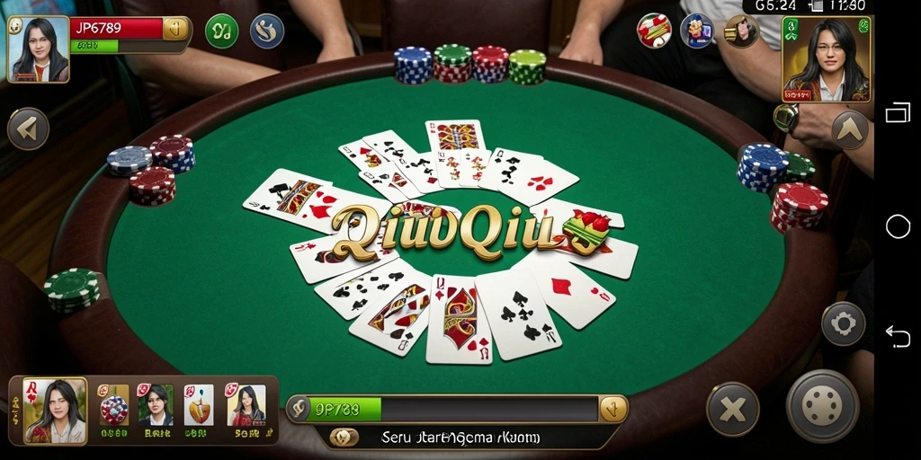 Tampilan gameplay seru dari QiuQiu di JP6789.
