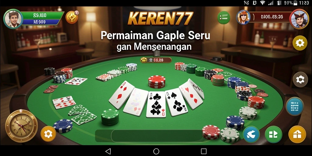 Tampilan gameplay Gaple yang menarik dan seru.
