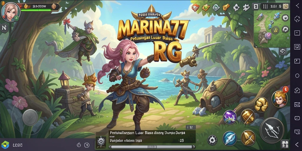 Tampilan gameplay mengesankan dan penuh aksi dari MARINA77.