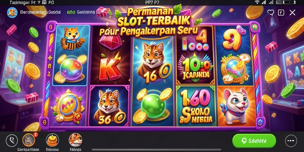 Tampilan seru dari gameplay Slot di PP7 yang penuh warna.