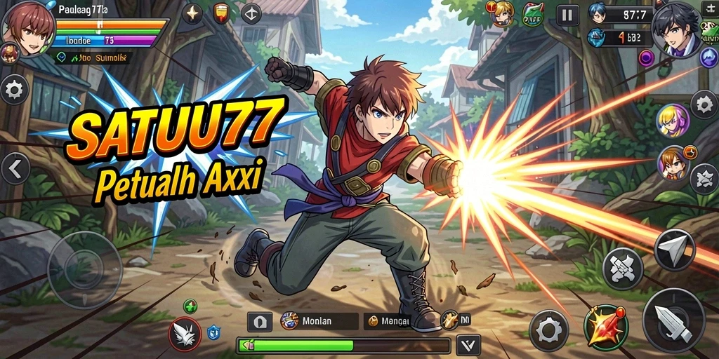 Tampilan gameplay SATU77 dengan karakter Anime yang beraksi.