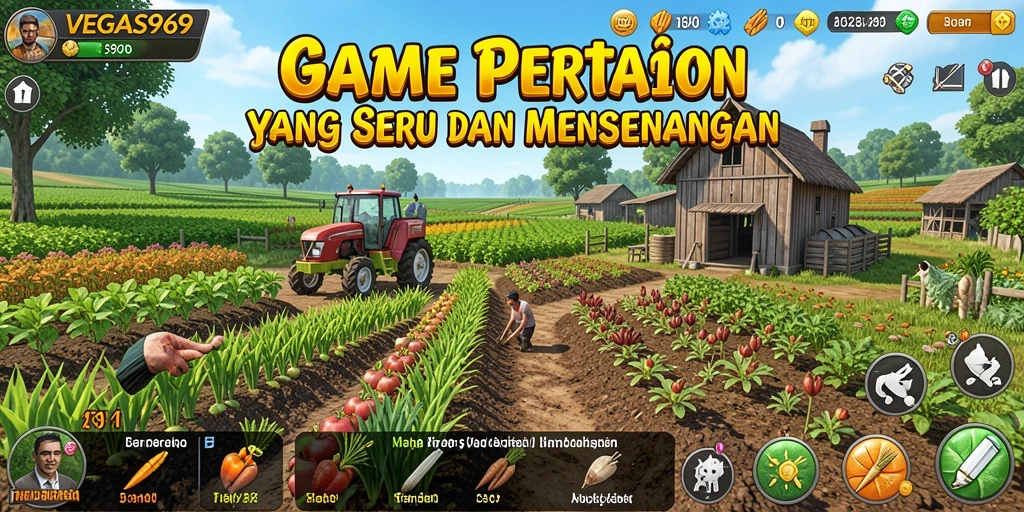 Tampilan gameplay pertanian yang memukau di VEGAS969.