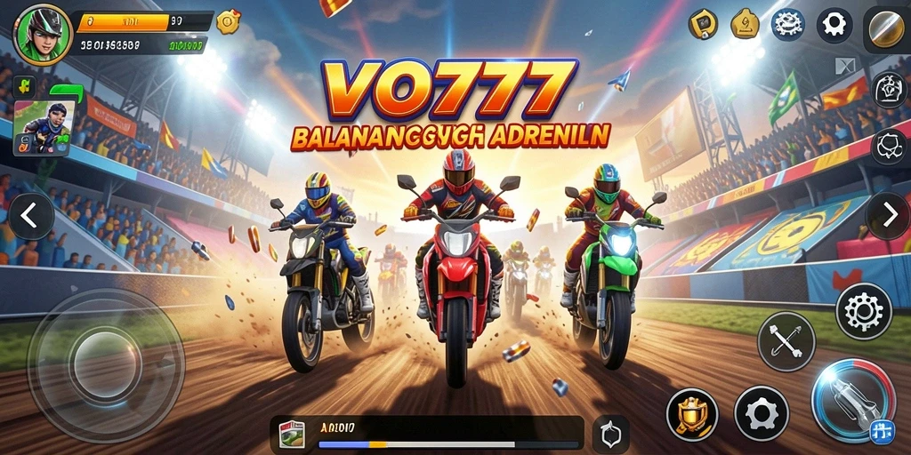 Tangkapan layar dari gameplay balapan yang mendebarkan di VO777.